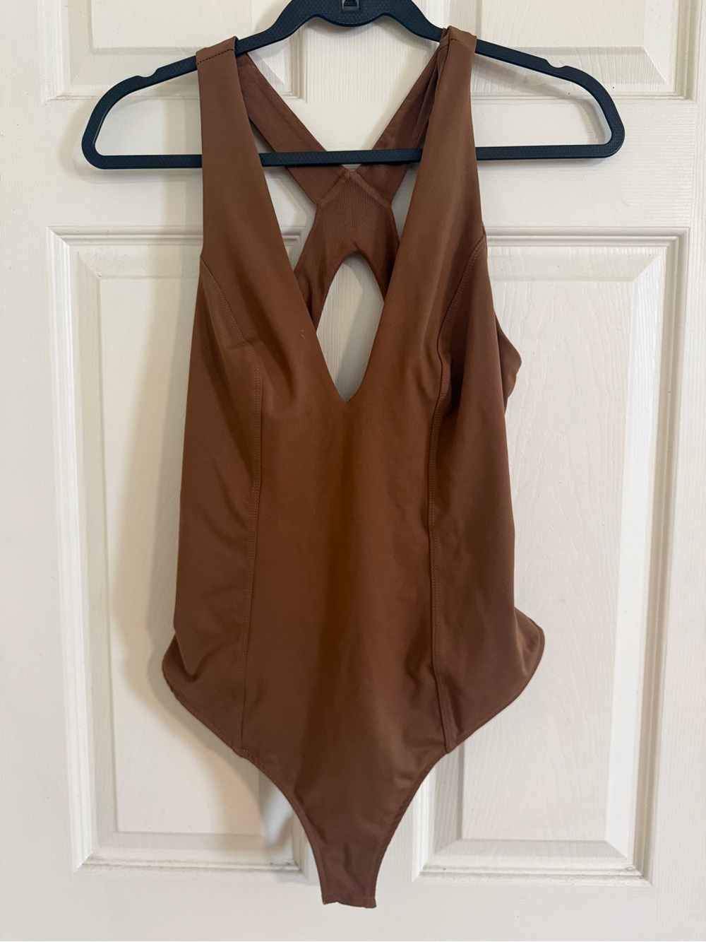 Free People Brown Cross-Back Bodysuit